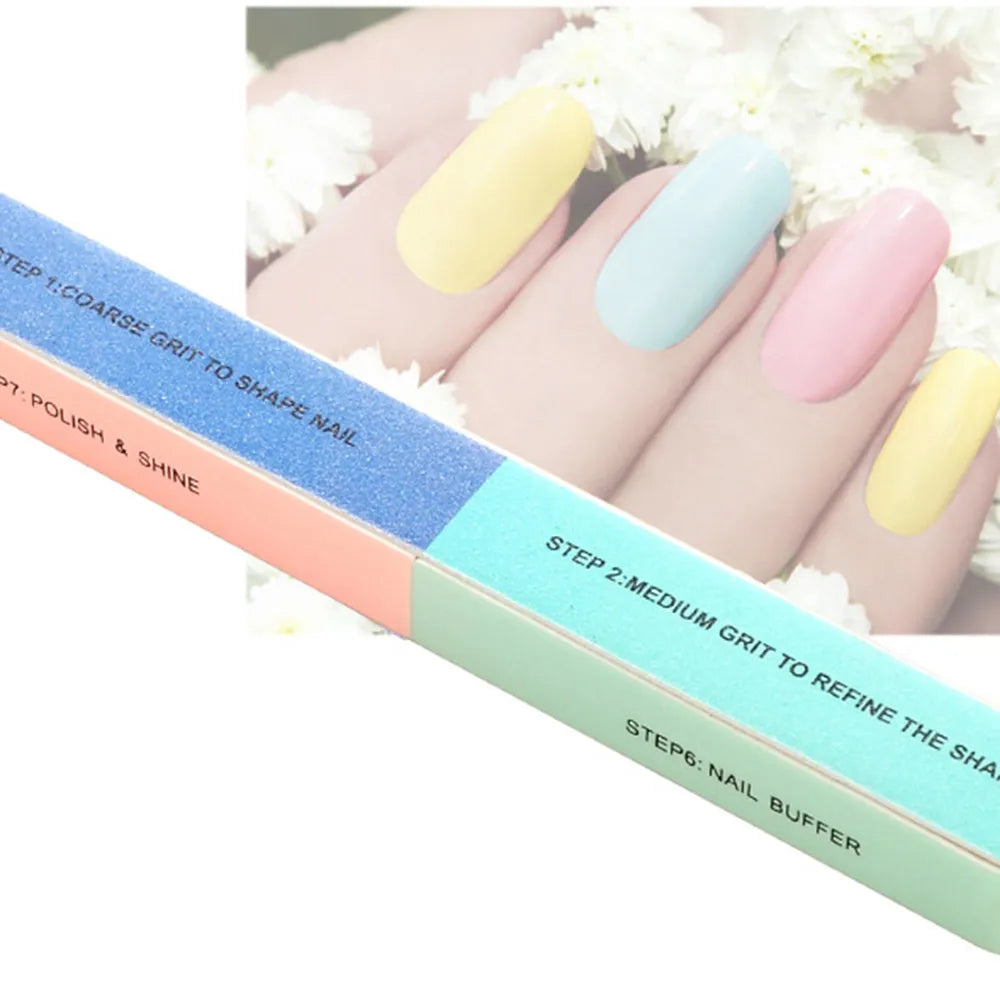 1PCS Six-Sided Polishing Nail File Creative Tool Printing Nail File Sanding Professional Nail File Tool US FR ES Send