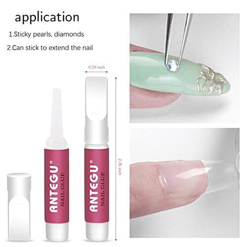 20 Pack Nail Glue for Acrylic Nails Super Strong Long Lasting Adhesive Nail Glue