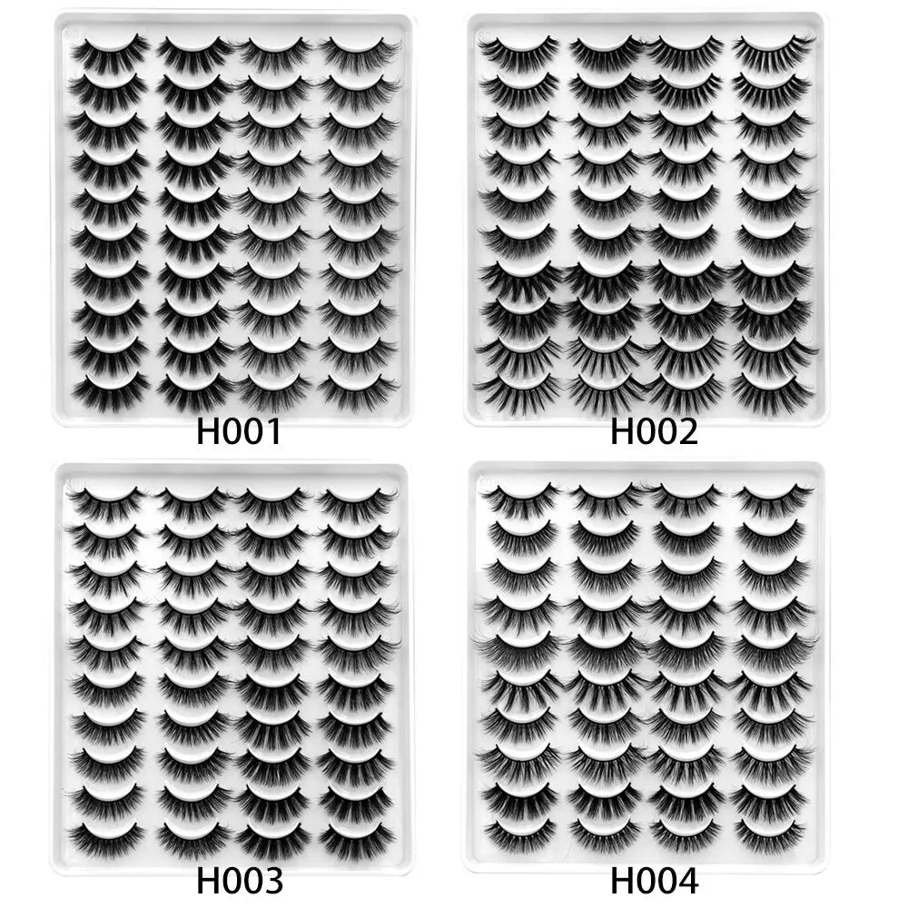 20 Pairs False Lashes 3D Mink Lashes Fluffy Dramatic Thick Volume Eyelashes Natural Lashes Fake Lashes Makeup