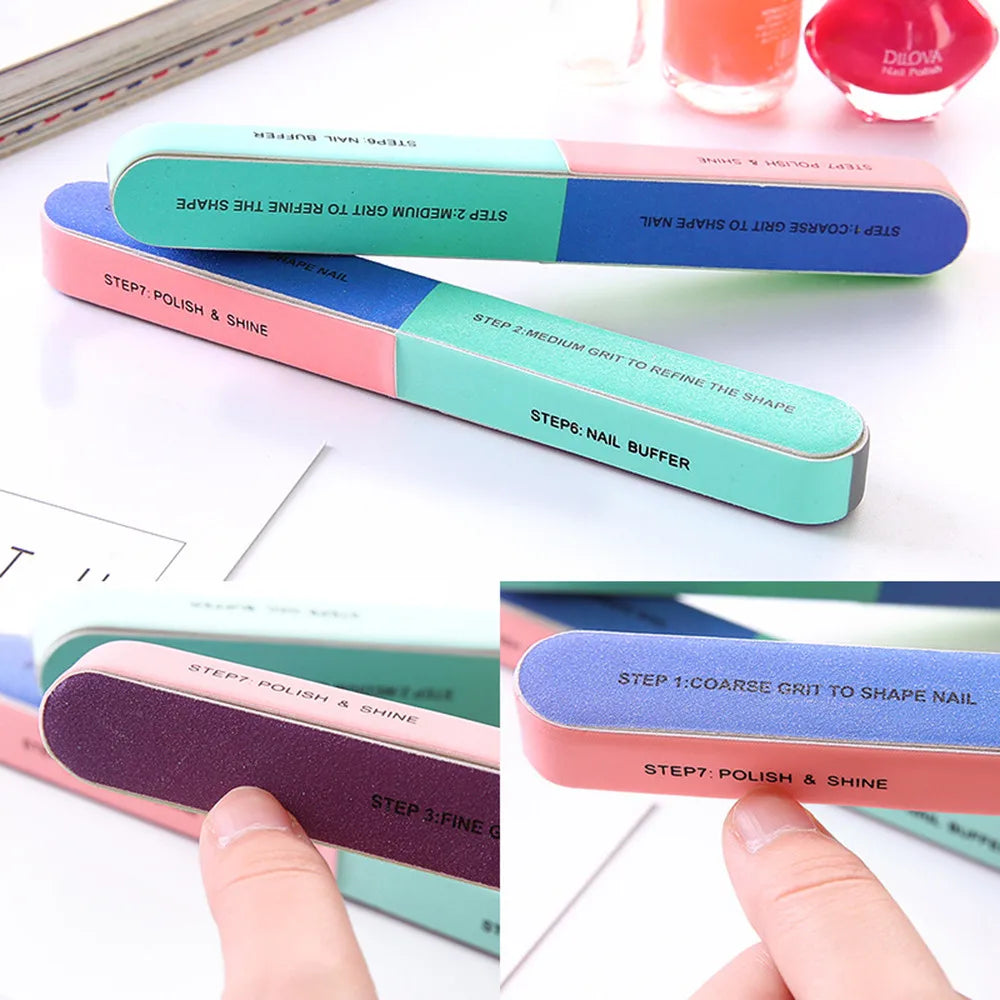 1PCS Six-Sided Polishing Nail File Creative Tool Printing Nail File Sanding Professional Nail File Tool US FR ES Send