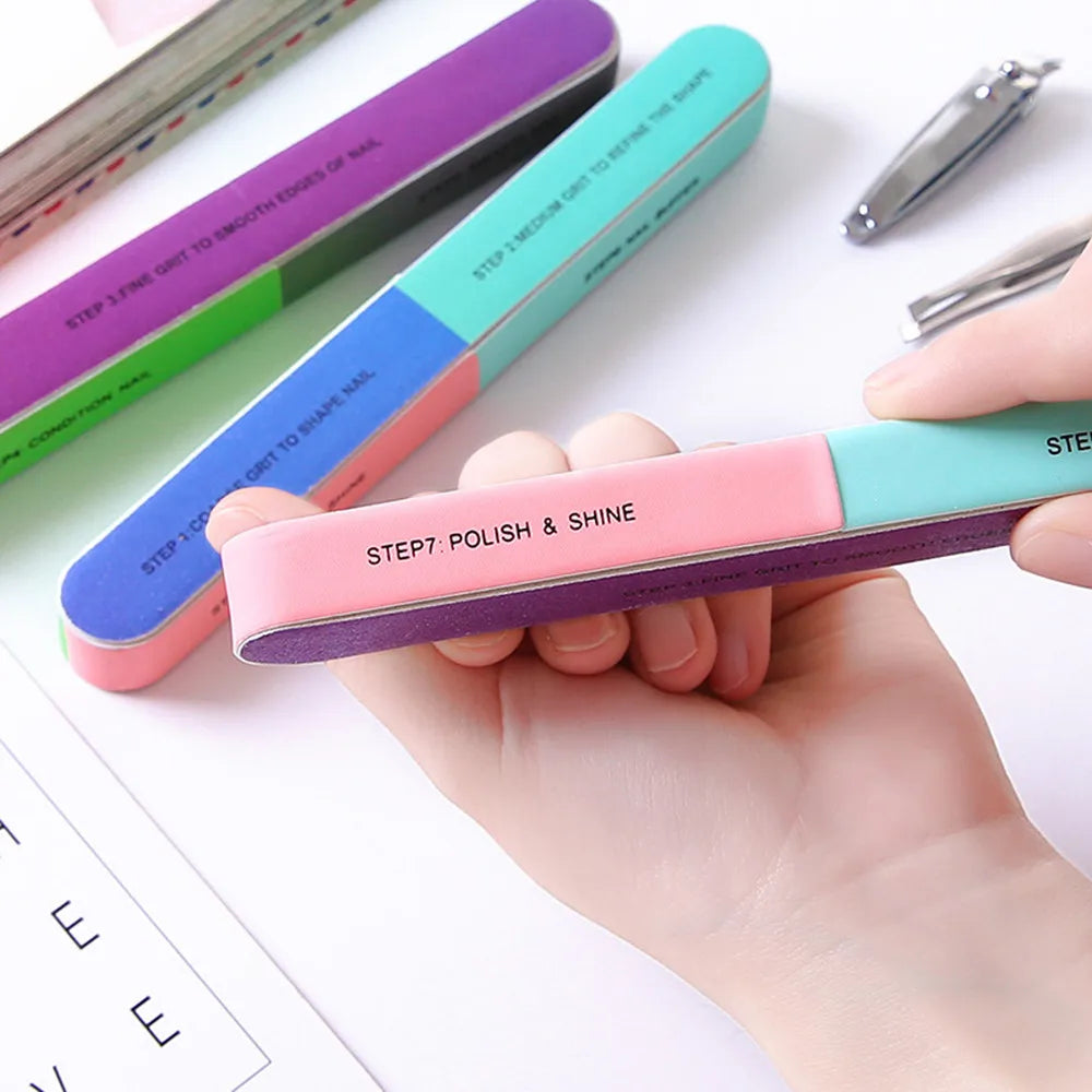 1PCS Six-Sided Polishing Nail File Creative Tool Printing Nail File Sanding Professional Nail File Tool US FR ES Send