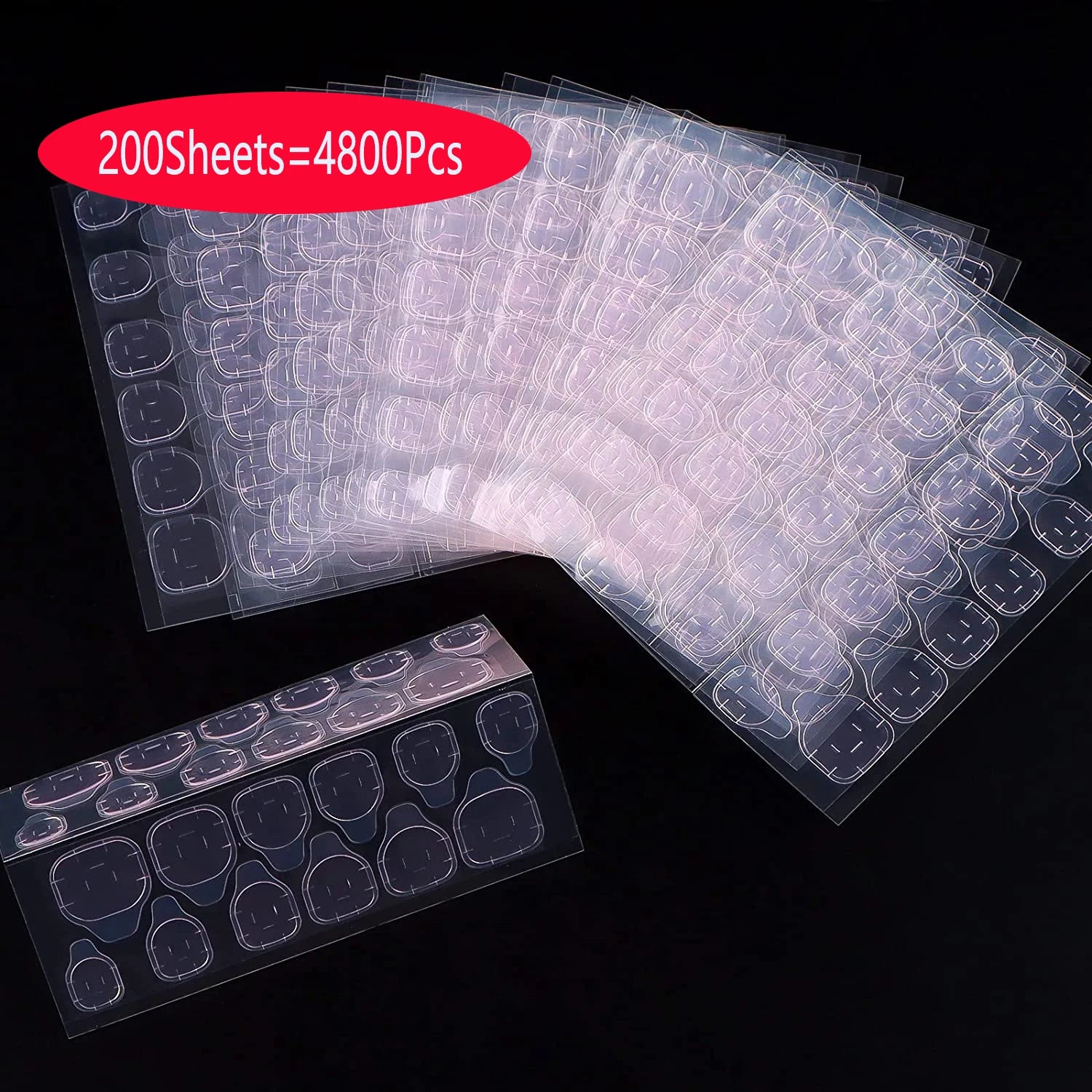 4800Pcs Double Sided Nail Glue Stickers Jelly Gel Glue Nail Sticker Nail Adhesive Waterproof Breathable False Nail Glue Tips