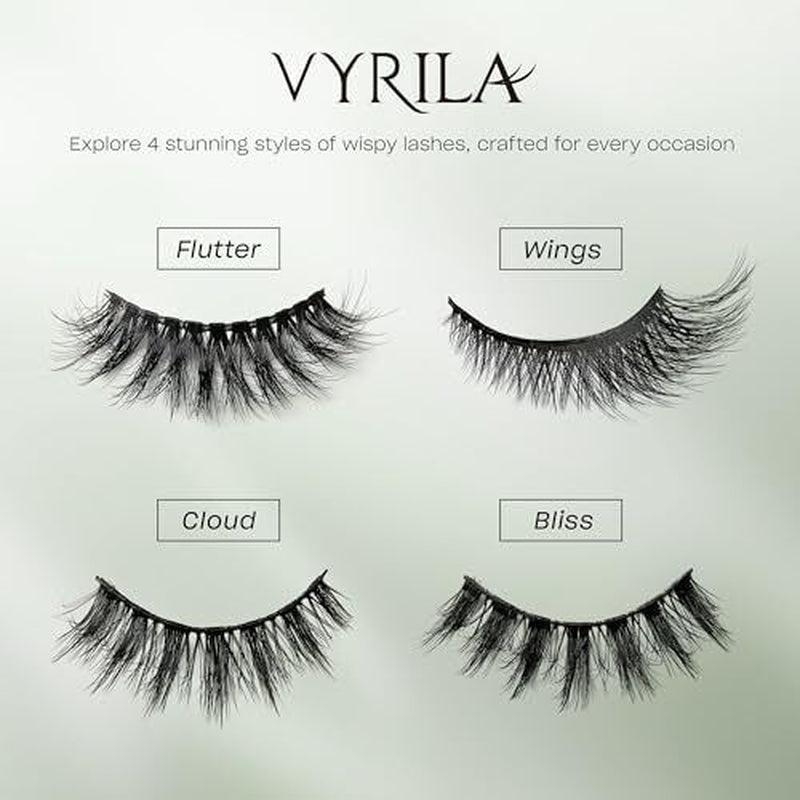 Lashes 3D False Eyelashes Cat Eye Look Wispy Faux Mink Lashes 10 Pairs Long